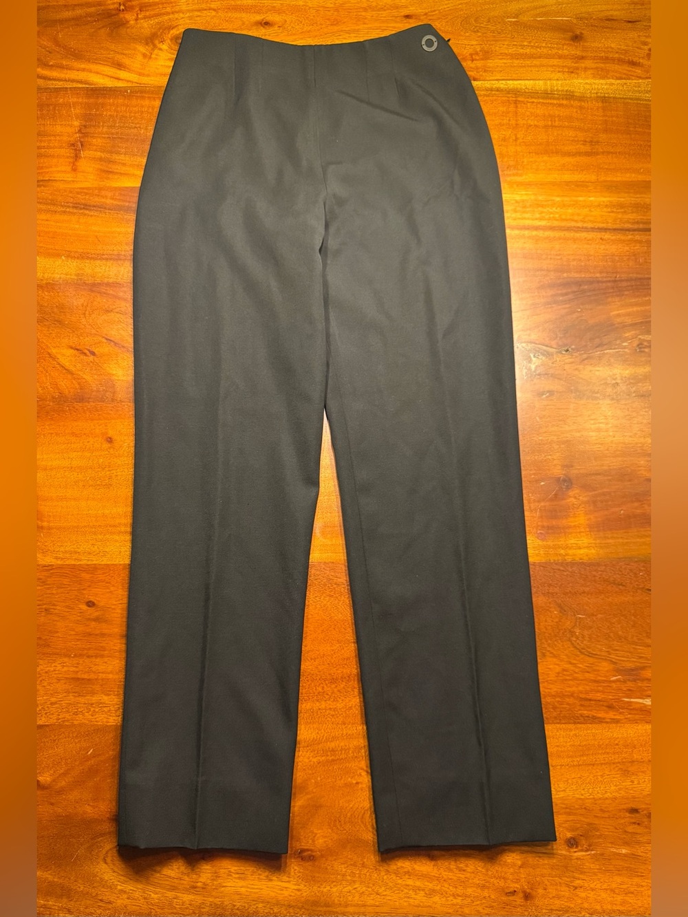Chanel Vintage Women’s Black Flat Front 100% Wool Trousers 38 (US Sz 4)